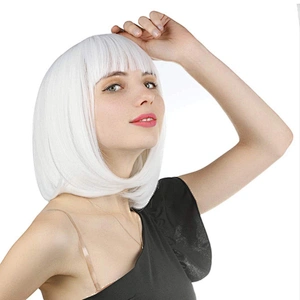 Longzhao Wholesale  Fashion Hot sale High Quality Cheap Colorful Heat Resistant Short Synthetic BOB Wigs synthetic wig vendors