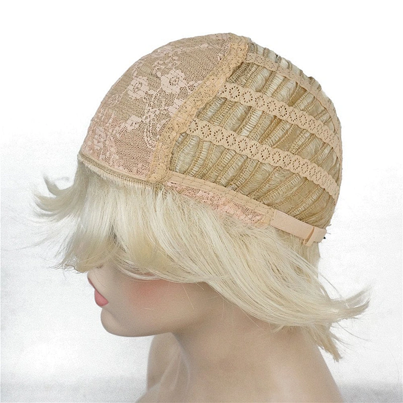 For Women Synthetic Short Style The Best Selling Straight Pixie Cut Wigs Hair With Blonde Bangs Wig Heat Resistant Fiber