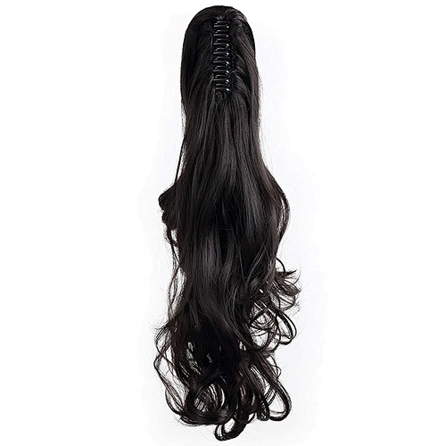High Quality Vendors Long Kinky Curly Puff Wrap With Clips Drawstring Synthetic Ponytail Hair Extension