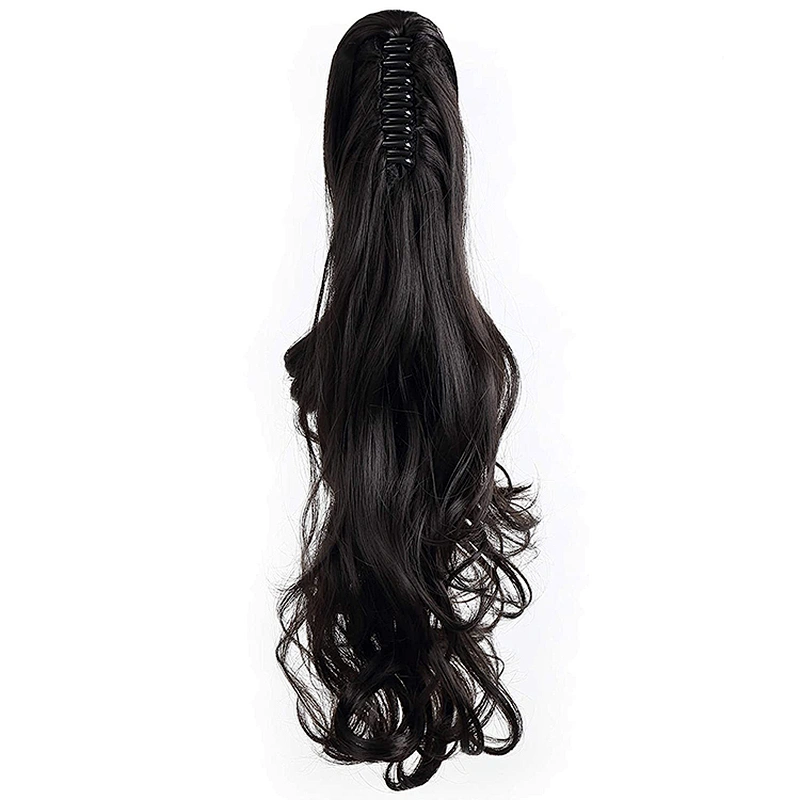 High Quality Vendors Long Kinky Curly Puff Wrap With Clips Drawstring Synthetic Ponytail Hair Extension