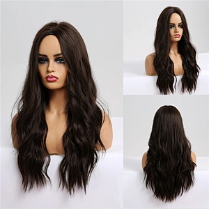 Longzhao Wholesale Cheap Synthetic Body Wave Hair Wig Long Black Color Wigs For Black Women Heat Resistant Fiber