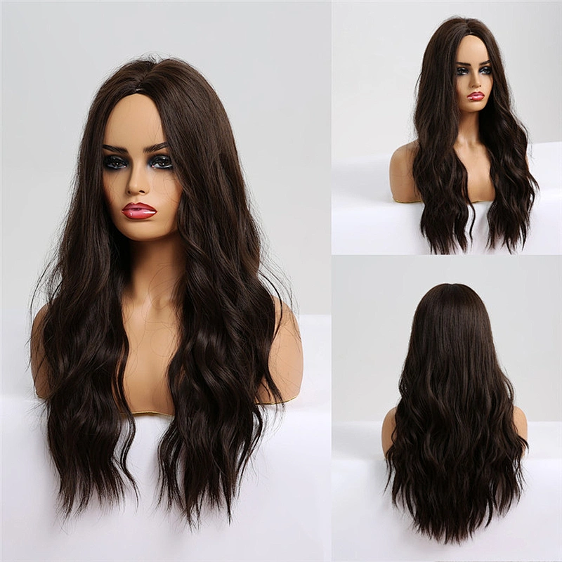 Longzhao Wholesale Cheap Synthetic Body Wave Hair Wig Long Black Color Wigs For Black Women Heat Resistant Fiber