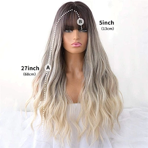 Longzhao Wholesale Cosplay Ombre Blonde Hair Wigs For Black Women Long Curly Synthetic Wigs