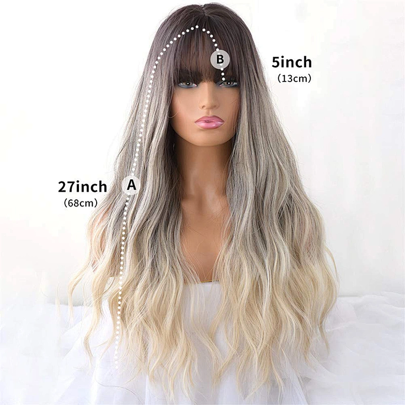 Longzhao Wholesale Cosplay Ombre Blonde Hair Wigs For Black Women Long Curly Synthetic Wigs