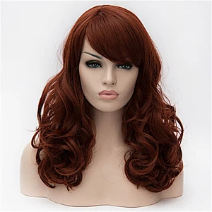Longzhao wholesale synthetic hair long Body wave brown fashion big curly wigs synthetic hair wig for women