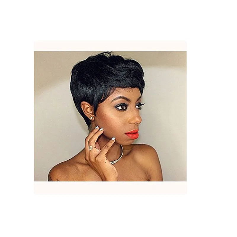 Longzhao Heat Resistant Synthetic Fiber Kinky Curly Wigs For Black Women Natural Black Afro Short Curly Wigs