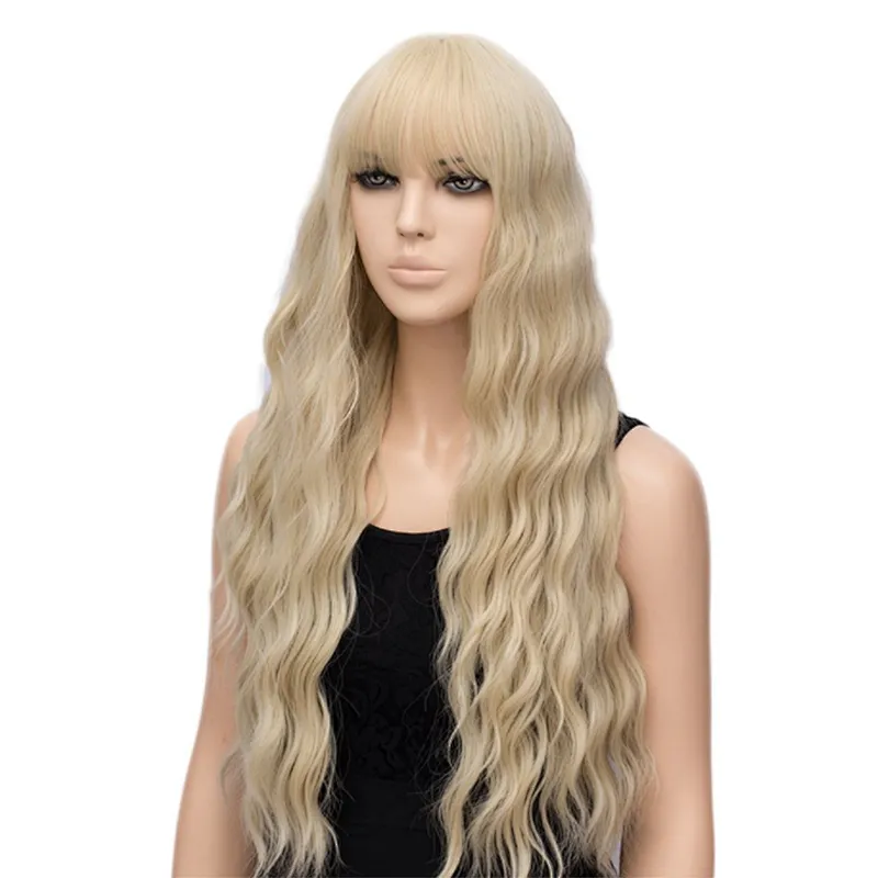 Longzhao Hot Selling 26 inch Blonde Afro Kinky Curly Bob Synthetic Wigs