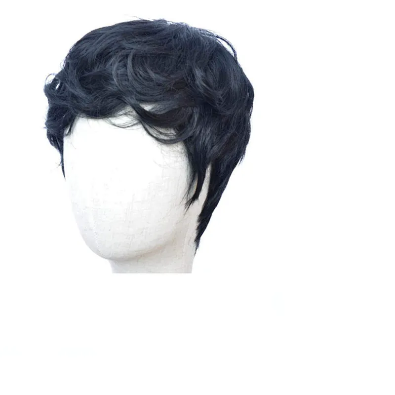 Longzhao Beauty  Hot Selling Cheap Synthetic Ombre Blue Wigs Women's Short Curly Heat Resistant Wigs