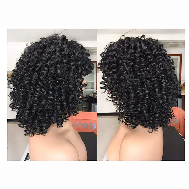Hot Kinky Curly Synthetic Wig Medium Wholesale Afro Long Black Wigs For Black Women Heat Resistant Fiber