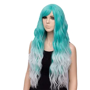 Longzhao Beauty cosplay colorful loose wave Wholesale heat resistant kinky curly synthetic long hair wigs for women