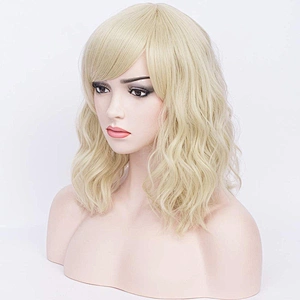 Cheapest Wholesale Vendor Afro Kinky Curly 613 Blonde Short Bob Wig With Bangs For Black Women Synthetic Hair Wigs