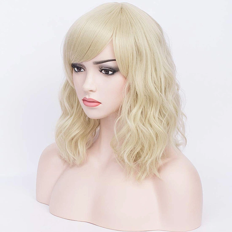 Cheapest Wholesale Vendor Afro Kinky Curly 613 Blonde Short Bob Wig With Bangs For Black Women Synthetic Hair Wigs