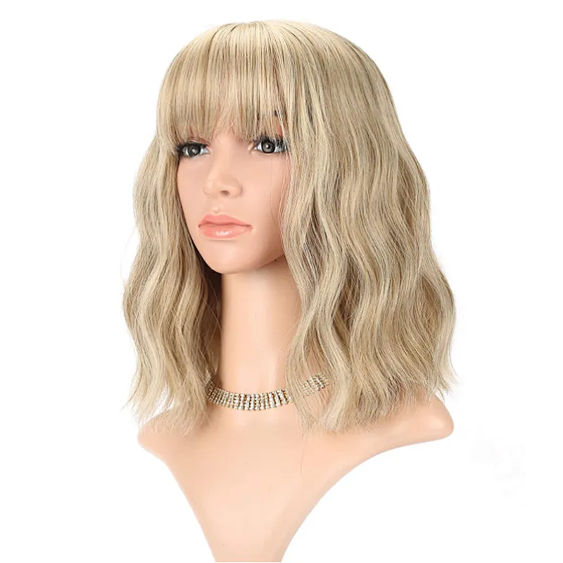 Longzhao Beauty cosplay colorful water wave Wholesale factory price kinky curly synthetic short hair wigs for women