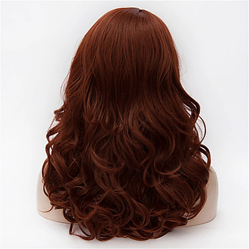 Longzhao wholesale synthetic hair long Body wave brown fashion big curly wigs synthetic hair wig for women