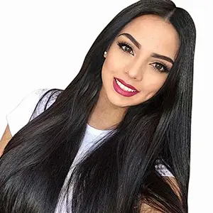Longzhao wholesale heat resistant long straight synthetic hair wigs for women