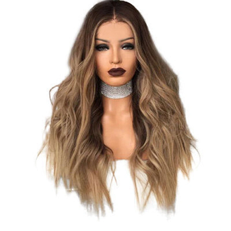Longzhao Top quality brown water wave long synthetic wigs heat resistance synthetic wigs for women