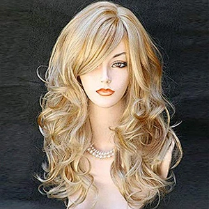 Blonde Color Curly Wavy Synthetic Wholesale Cheap Long Ombre Wigs For Black Women Heat Resistant Fiber