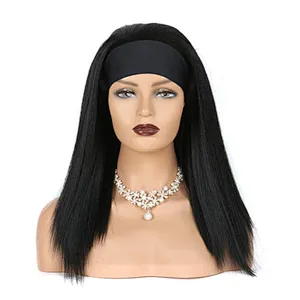 Longzhao Multi Size long Silky natural Straight Wig with Hairband Synthetic hair for women