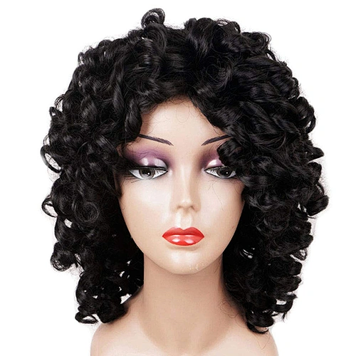 Longzhao Top Quality Synthetic Long Black Afro Kinky Curly Hair Wigs For Black Women Heat Resistant High Temperature Fiber