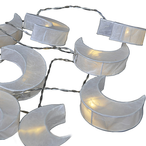 moon shape handmade girl's indoor room decorative LED night light string garland light