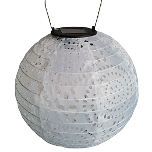 Outdoor Waterproof Polyester Fabric with Hallow Hole Pattern LED Operated Solar Lantern