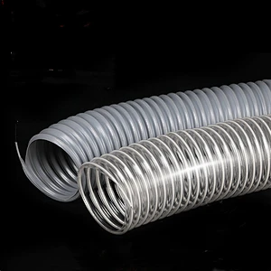 PVC Duct Industrial Woodworking Vacuum Pipe Transparent Steel Wire Hose Opener Plastic Corrugated Pipe Telescopic Ventilation Pipe