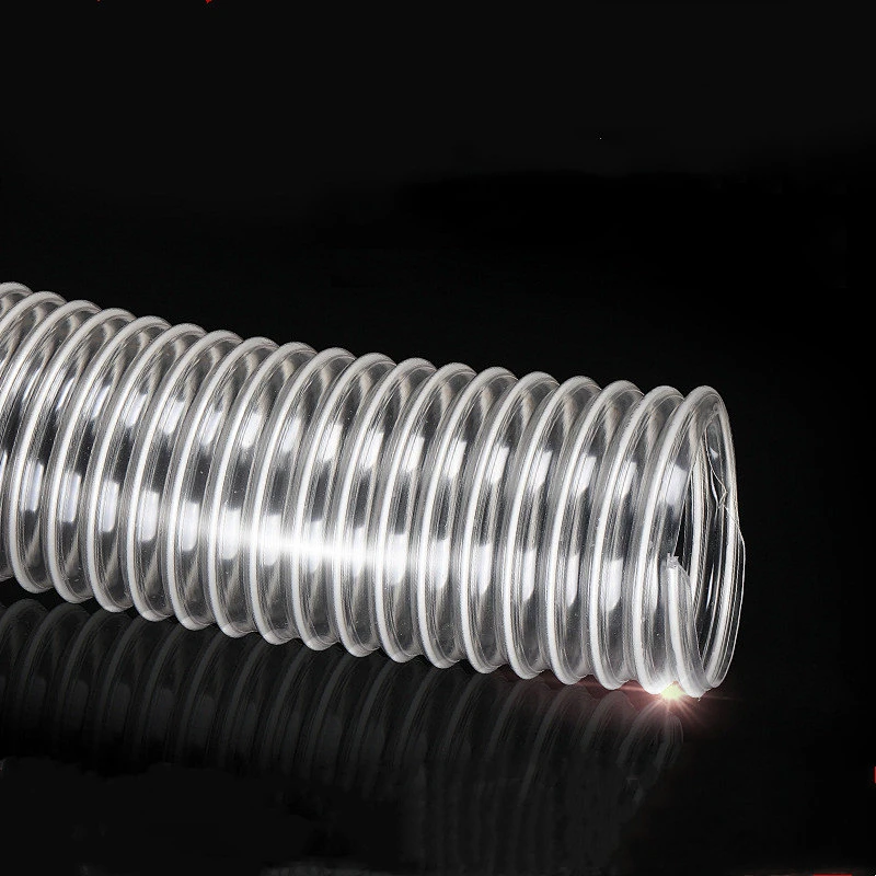 PVC Duct Industrial Woodworking Vacuum Pipe Transparent Steel Wire Hose Opener Plastic Corrugated Pipe Telescopic Ventilation Pipe