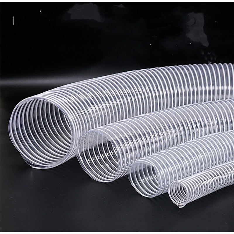 PVC Duct Industrial Woodworking Vacuum Pipe Transparent Steel Wire Hose Opener Plastic Corrugated Pipe Telescopic Ventilation Pipe