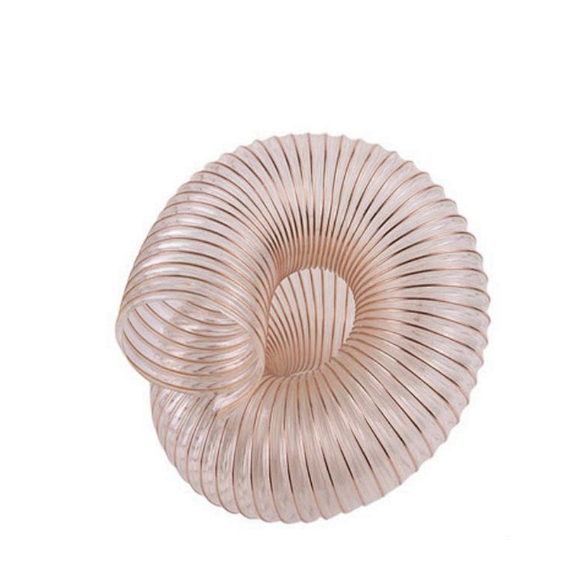 PU Polyurethane Air Duct Copper-Plated Steel Wire Hose Working Engraving Machine Telescopic Transparent Dust Suction Pipe Wall Thickness 2.0MM