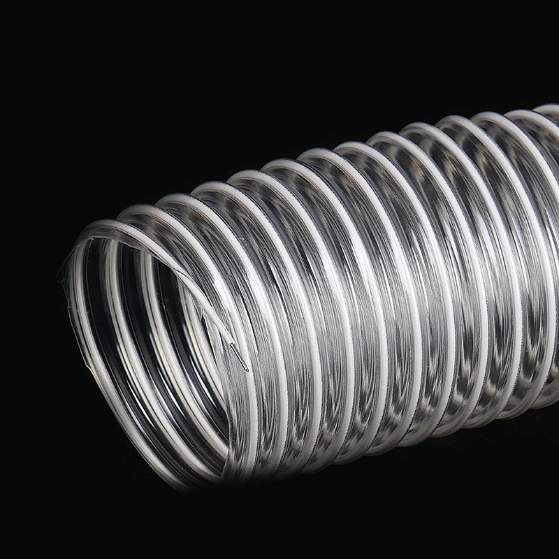 PVC Duct Industrial Woodworking Vacuum Pipe Transparent Steel Wire Hose Opener Plastic Corrugated Pipe Telescopic Ventilation Pipe