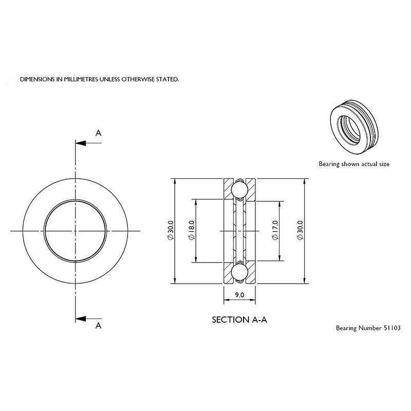 Thrust ball bearings, single direction