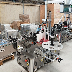 Automatic sticker labeling machine plastic glass round/flat shape bottle one side/double sides transparent label