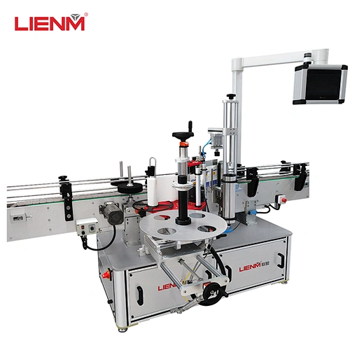 Automatic sticker labeling machine plastic glass round/flat shape bottle one side/double sides transparent label