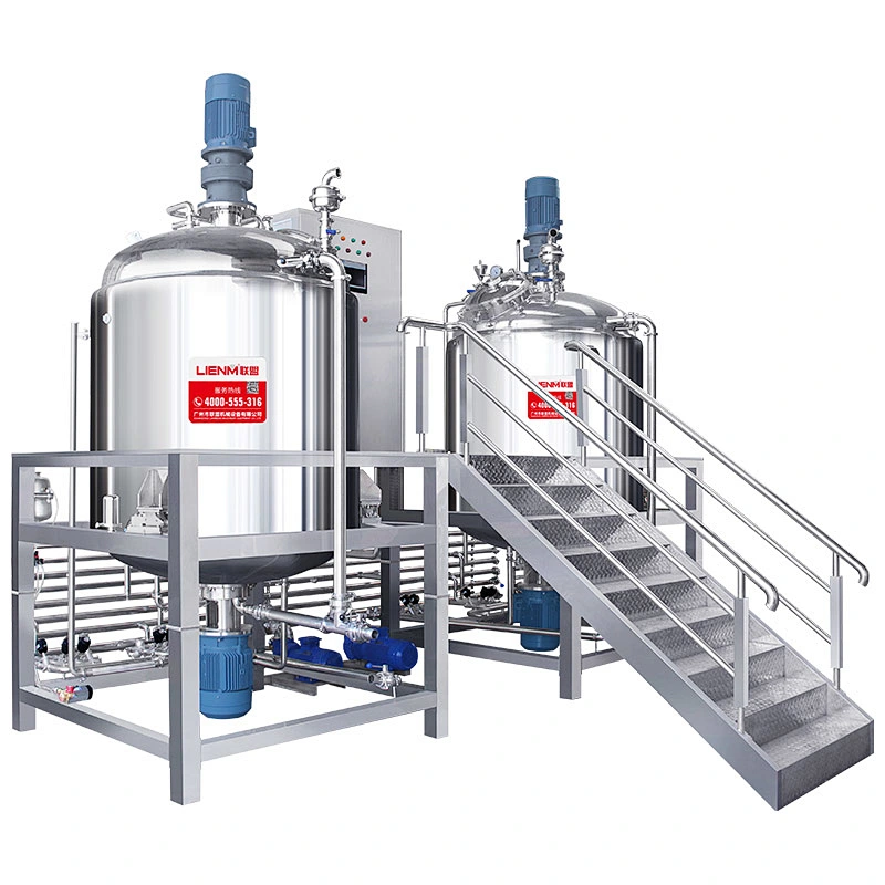Factory Price 200L Hydraulic Lifting Vacuum Emulsifying Mixer Lotion Mixer Homogenous Emulsifier