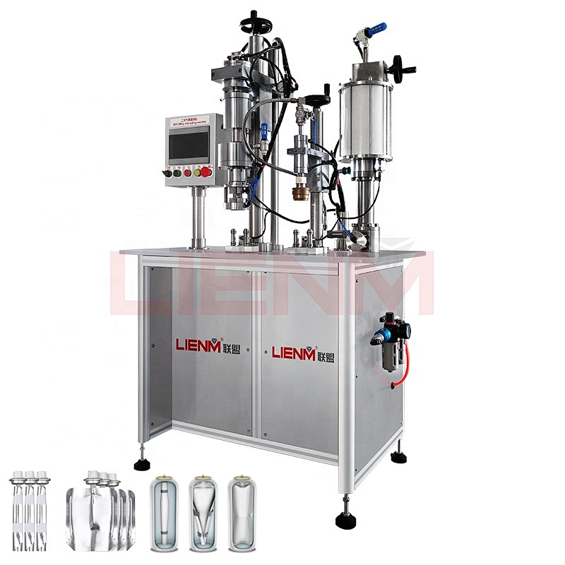 BOV Aerosol Valve Making Machine Spray Bottle Fill Crimping Machine Body Mist Filling Capping for Aerosol Can Production Line