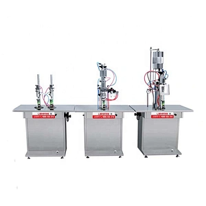 Semi Automatic Pneumatic Aerosol Filling Sealing Packing Machine Air Freshener Body Spray Insecticide Can Filling Line