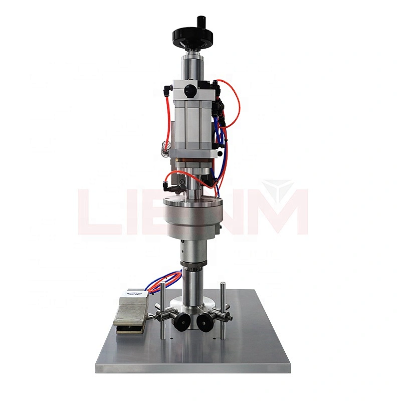 LIENM Pneumatic Crimper Crimping Machine Price Manual Sealer Semi Auto Crimp Machine for Perfume Bottles
