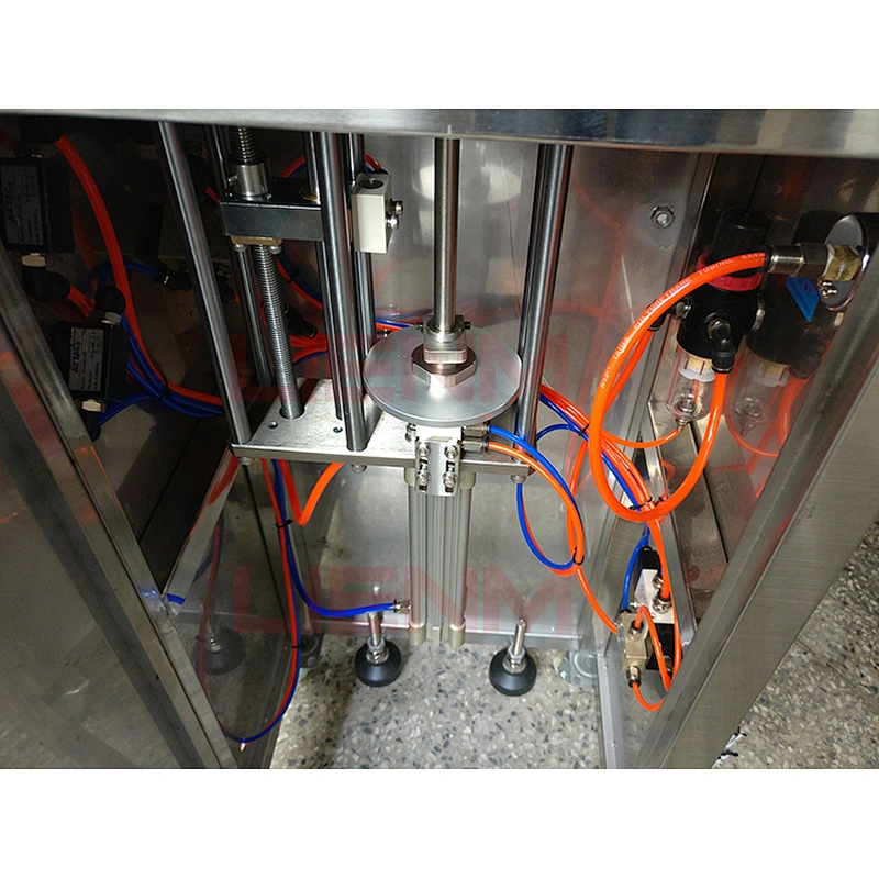 Table top semi-automatic liquid soap filling machine with pneumatic pedal control