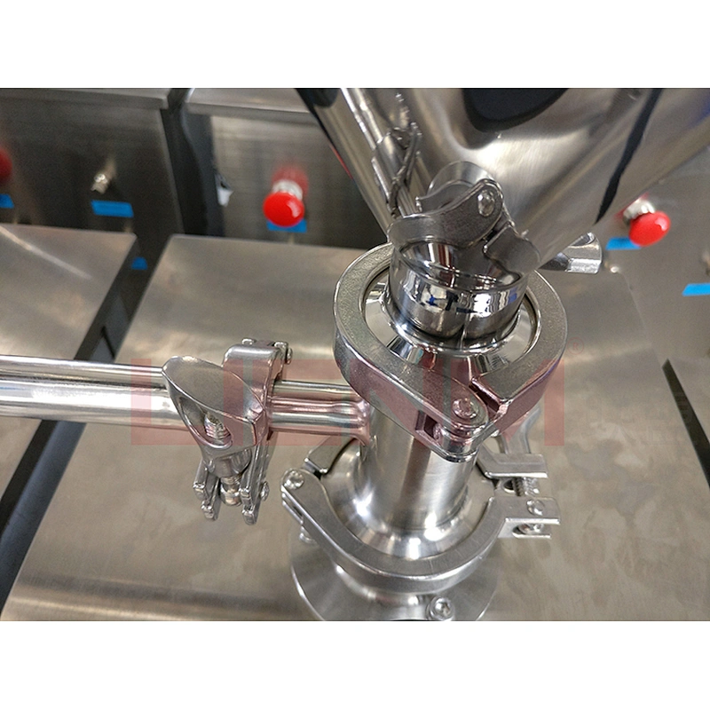 Table top semi-automatic liquid soap filling machine with pneumatic pedal control