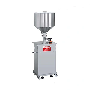Table top semi-automatic liquid soap filling machine with pneumatic pedal control