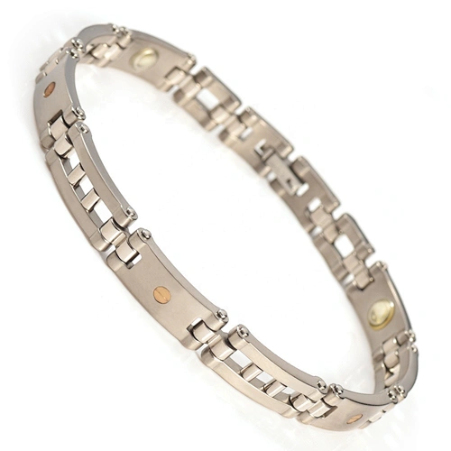 Wollet Fashion Bike Chain Energy Healing Bio Magnetic Titanium Bracelet