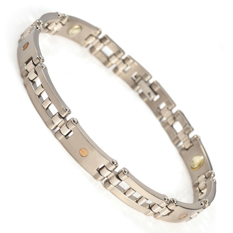 Wollet Fashion Bike Chain Energy Healing Bio Magnetic Titanium Bracelet