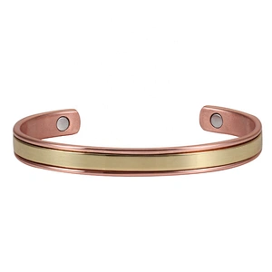 Wollet Mens Pure Copper Bangle  Arthritis Pain Relief Therapy Healthy Copper Magnetic Bracelet