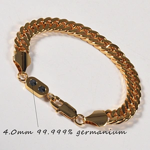 Wollet Fashion Rose Gold 99.999% Germanium 316L Stainless Steel Chain Bracelet