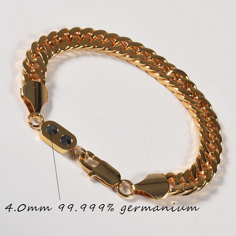 Wollet Fashion Rose Gold 99.999% Germanium 316L Stainless Steel Chain Bracelet