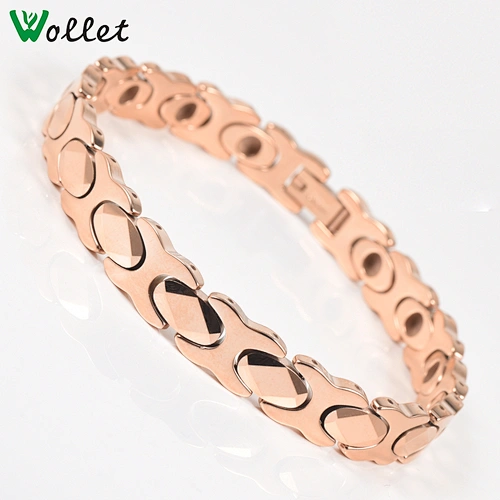 Wollet Rose Gold Jewelry Shinning Germanium Negative Ion Tungsten Bracelet