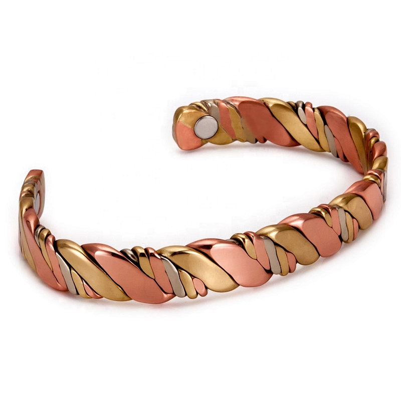 Wollet Mens Magnetic Arthritis Pain Relief Healthy Cuff Vintage Engraved Wholesale Energy Copper Bracelet