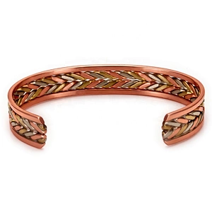 Wollet Mens Pure Copper Bangle  Arthritis Pain Relief Therapy Healthy Copper Magnetic Bracelet