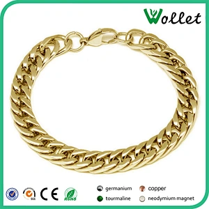 Men 316l stainless steel saudi gold jewelry bracelet