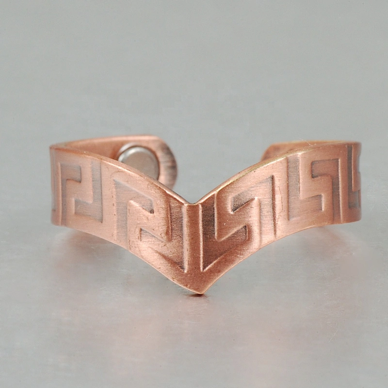 Wollet Magnetic Copper Ring Arthritis Women Pure Copper Rings for Women Adjustable Health with 3PCS Magnets